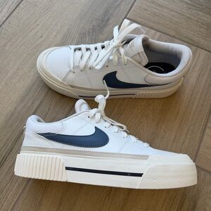 Nike court legacy lift White and Blue Athletic Shoes sneakers